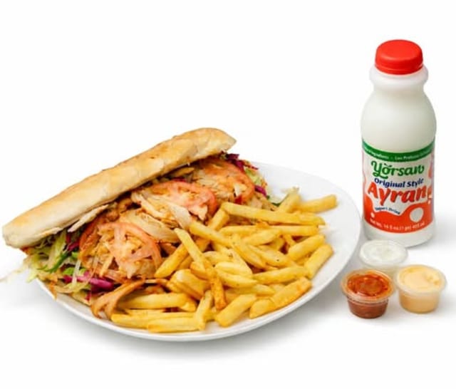 Chicken Sandwich Combo with Ayran.