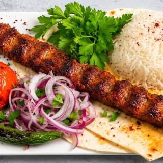 Adana Kabob Platter with Rice