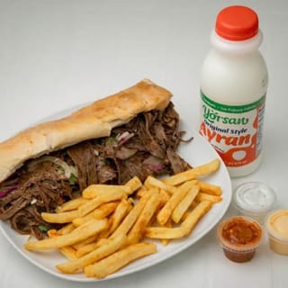 Beef and Lamb Sandwich Combo with Ayran